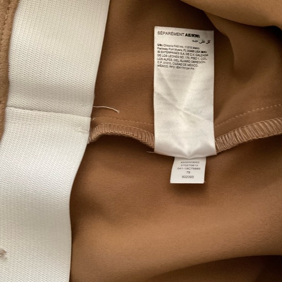 Chico’s Faux Suede Leggings High Waist Pull On Camel Women’s Sz 8R (Chico’s 1R) - Picture 10 of 10